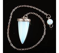 Opale Rose Rose Quartz Pierre Cône Argenté Chaîne En Métal Radiesthésie Guérison Chakra Pendule Avec Chaîne 1 PCS-opale