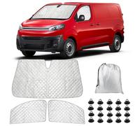 Opaltool 3pcs Pare Soleil Voiture Interieur pour Citroen Jumpy Opel Vivaro Fiat Scudo 2016-2025, Kit de Stores Thermiques Pliable pour Intimité et Régulation Thermique en Camping-Car