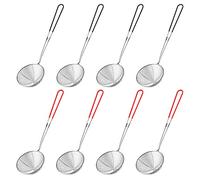 Opaltool 8Pcs Cuillère À Passoire, Passoire À Fondue Épuisette À Fondue Chinoise en Acier Inoxydable avec Poignée Longue pour Faire Frire les Aliments, Pâtes, Spaghetti, Nouilles, Fondue