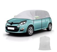 Opaltool Demi-Couverture de Toit Compatible avec Renault Twingo 1993-2024, Demi Bache Voiture Exterieur avec Rrochets Ajustables et Oreillettes à Bandes Réfléchissantes