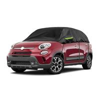 Opaltool Demi Housse pour Voiture Exterieur pour 2007-2023 F-iat 500, Noir Demi Bache Voiture Exterieur avec Crochets Ajustables et Bouchons d'oreilles