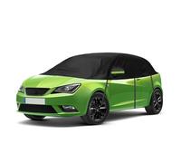 Opaltool Demi Housse pour Voiture Exterieur pour Seat Ibiza 2008-2024, Noir Demi Bache Voiture Exterieur avec Crochets Ajustables et Bouchons d'oreilles