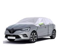 Opaltool Housse Bache Voiture pour Hatchback 2005-2023 Renault Clio, Silber Demi Bache Voiture Exterieur avec Crochets Ajustables et Bouchons d'oreilles