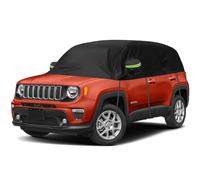 Opaltool Housse Bache Voiture pour Jeep Renegade 2014-2024, Noir Demi Bache Voiture Exterieur avec Crochets Ajustables et Bouchons d'oreilles