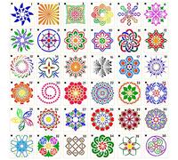 Opaltool Lot de 36 pochoirs mandala pour peinture sur pierre, coloriage, dessin et projets artistiques