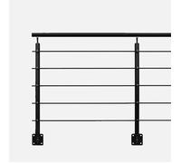 OPALU - Kit garde-corps 2m prêt-à-poser en aluminium latérale Noir