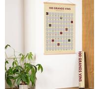 Opari Poster à Gratter 100 Grands Vins à Boire dans sa Vie - Affiche 70x50 cm - Illustrations Originales par Nathan Serval - Papier PEFC - Fabriqué en France - Idée Cadeau Œnophile