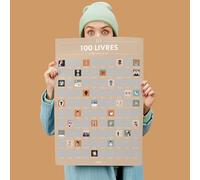 Opari Poster à Gratter 100 Livres à Lire dans sa Vie - Affiche 70x50 cm - Illustrations Originales - Papier PEFC - Fabriqué en France - Idée Cadeau pour Amateurs de Lecture