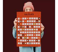 Opari Poster à Gratter “100 Plats à Goûter dans sa Vie” - Affiche 70×50 cm - Illustrations Gastronomiques - Papier PEFC - Fabriqué en France - Idée Cadeau Gourmande