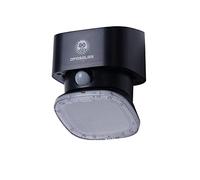OPASOLAR Applique murale d'extérieur à énergie solaire sans fil avec détecteur de mouvement PIR 120° grand angle IP65 - Noir - 2000 lm