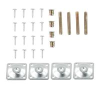 Opatiny 4 plaques de montage pour pieds avec 4 vis métalliques M8 x 50 mm pour fixer solidement les pieds de meubles en bois sur les canapés, chaises et tables basses