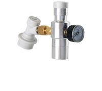 Opatiny Adaptateur de recharge de CO2 avec régulateur de fût 0-30 PSI pour producteurs de bière 2L 3.6L 5L Chargeur de gaz en métal Filetage 3/8" pour cartouche de CO2