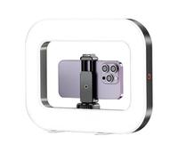 Opatiny Anneau lumineux portable rechargeable avec LED bicolore réglable pour smartphones, lumière de remplissage sans fil pour selfies et vidéos, 29 x 22 x 3 cm, noir