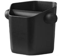 Opatiny Boîte à expresso carrée avec paroi latérale haute, design anti-éclaboussures pour seau à marc de café en ABS durable, fond en caoutchouc antidérapant, 12 x 11 x 10,5 cm (noir)