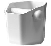 Opatiny Boîte à expresso carrée avec paroi latérale haute, design anti-éclaboussures pour seau à marc de café en ABS durable, fond en caoutchouc antidérapant, 12 x 11 x 10,5 cm (blanc)