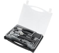 Opatiny Boîte à outils 15 pièces pour bricolage et réparation à domicile avec outils en acier au carbone, pinces, clés, marteau, embouts et tournevis magnétiques dans un étui de rangement compact