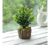 Opatiny Bonsaï artificiel dans un pot de fleurs en bois - Décoration pour salon, restaurant, magasin, cour, 22,5 cm de hauteur, design durable qui ne se décolore pas