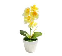Opatiny Bonsaï artificiel Phalaenopsis - 8,5 x 8,5 x 26 cm - Fleur artificielle en plastique pour décoration intérieure, table ou étagère - Pas d'entretien nécessaire
