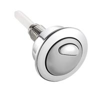 Opatiny Bouton poussoir argenté pour valve Optima 49, double fonctionnement de chasse d'eau pour réservoirs à raccord étroit, diamètre 48 mm, s'adapte aux trous standard de 39 à 42 mm, matériau ABS