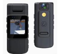 Opatiny Caméra d'action compacte HD montée sur poitrine Enregistreur vidéo ABS Construction Professionnel Livraison Réunions Noir