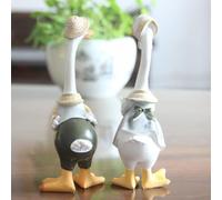 Opatiny Canard décoratif en résine pour décoration de jardin, statues de pelouse résistantes aux intempéries avec motif vibrant pour éléments extérieurs, blanc, 7 x 7 x 16 cm