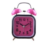 Opatiny Candy Color Réveil silencieux de 7,6 cm avec veilleuse pour chambre à coucher, plastique et métal, sans tic-tac, design compact pour étudiants, rouge/violet/vert/bleu/pour orange