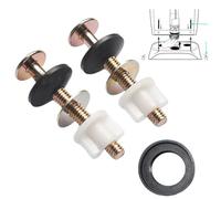 Opatiny Charnière de chasse d'eau - Boulons et écrous d'accouplement avec joint conique en caoutchouc pour connexion de cuvette - Kit de réparation facile à installer avec pièces en plastique argenté