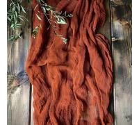 Opatiny Chemin de table en gaze 69,9 x 400,6 cm en tissu rustique pour mariage, décoration de fête, dîners, vert poudré