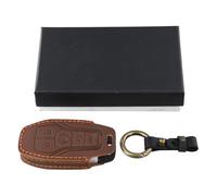 Opatiny Coque de clé en cuir de vache pour Ford Smart Key, coque de protection à 360 degrés pour Escort, Mondeo, EcoSport, Edge, Mustang, Explorer