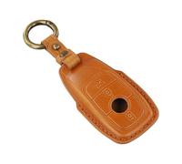 Opatiny Coque de clé en cuir de vachette pour Mercedes-Benz Classe C et E-Class - 3 boutons - Protection anti-rayures - Marron