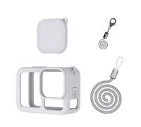 Opatiny Coque de protection en silicone pour GoPro Hero13 - Noir - Avec lanière et bouchon d'objectif - Compact - 77 x 55 x 35,6 mm - Housse pour absorption des chocs - Compatible avec les accessoires