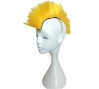 Opatiny Décoration de casque de moto tout-terrain pour perruque ou peigne à coq, accessoire en PET de 30 x 10 cm, jaune/rose/noir, résistant aux intempéries et facile à appliquer