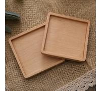 Opatiny Dessous de verre carré en bois de noyer noir de 8,8 cm - Résistant à la chaleur et antidérapant - Pour la maison, le bureau, le restaurant, l'hôtel