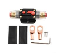 Opatiny Disjoncteur en ligne à réinitialisation manuelle avec cosses de fil et tube thermorétractable, 12 V-24 V DC, 20 A-150 A, pour audio de voiture, camion, camping-car, applications marines, noir