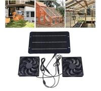 Opatiny Double ventilateur d'échappement à énergie solaire 12 V 10 W étanche avec panneau solaire pour serre, camping, cuisine, poulailler, grange et circulation de l'air extérieur