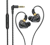 Opatiny Écouteurs filaires avec microphone pour appels mains libres, basses améliorées, design intra-auriculaire pour le sport et les jeux, compatible avec la plupart des appareils, noir
