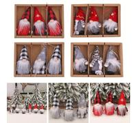 Opatiny Ensemble de pendentif de Noël à carreaux rouges et noirs pour décoration de bureau de Noël Navidad Natal Nouvel An 2024