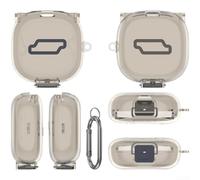 Opatiny Étui de voyage rigide pour Shokz OpenRun Pro pour mini OpenFit Air OpenSwim - Boîte de rangement antichoc en EVA avec mousqueton (noir transparent)