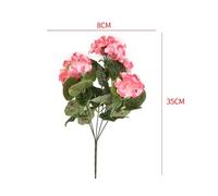 Opatiny Géranium Artificiel Fleurs Fleurs Rouge Rose Plante pour Décoration de Table Maison Jardin Maison 5 Branches Tissu Soie avec Plastique et Fil de Fer 36cm