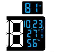 Opatiny Grande horloge murale numérique LED de 40,6 cm avec variateur d'intensité à 10 niveaux et télécommande, fonction mémoire pour panne de courant, affichage facile de l'horloge