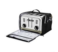 Opatiny Housse de protection en polyester anti-poussière avec fermeture éclair transparente pour grille-pain 2 tranches et 4 tranches Noir 32 x 22 x 20 cm