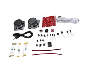 Opatiny Kit d'assemblage de haut-parleurs en plastique transparent 204 mm | Boîtier en plastique transparent, alimentation USB 5 V, puce MHM18, outil éducatif, pratique de la soudure