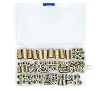 Opatiny Kit de 130 écrous à incrustation métrique filetés avec insert hexagonal pour meubles en bois, bride en alliage de zinc, design antidérapant, compatible avec les panneaux de fibres de pin