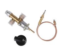 Opatiny Kit de vanne de contrôle de gaz propane basse pression pour cheminées, chauffages, foyers, soupape de sécurité en laiton de 65 mbar avec thermocouple de 60 cm et bouton