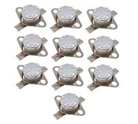 Opatiny KSD301 Lot de 10 thermostats 180/185 °C à disque clipsable, largeur de broche de 6,3 mm, matériau bakélite, pour four à micro-ondes, cafetière