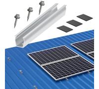 Opatiny Lot de 1/2/4 supports photovoltaïques pour panneau solaire photovoltaïque pour rail de montage photovoltaïque pour pince centrale, pince d'extrémité de serrage solaire, kit de rails de