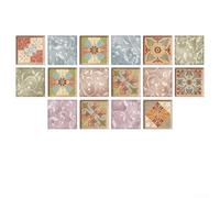 Opatiny Lot de 16 autocollants mosaïque 3D imperméables en PVC pour mur et sol pour une utilisation en intérieur, faciles à appliquer, sans joint nécessaire, 15 x 15 cm