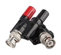 Opatiny Lot de 2 adaptateurs BNC mâle vers fiche banane femelle 2 x 4 mm, noir et rouge, pour antenne radio CCTV câble coaxial