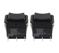 Opatiny Lot de 2 interrupteurs à bascule 125/250 V 20 A Momentané/Arrêt/ON 6 broches pour HY12-9-3 Noir