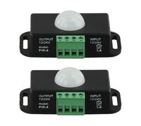 Opatiny Lot de 2 interrupteurs infrarouges 12 V-24 V pour détecteur de mouvement pour bande LED, contrôleur de charge 6 A avec distance de détection de 5 à 8 m, angle de vue 120 °, retard réglable de